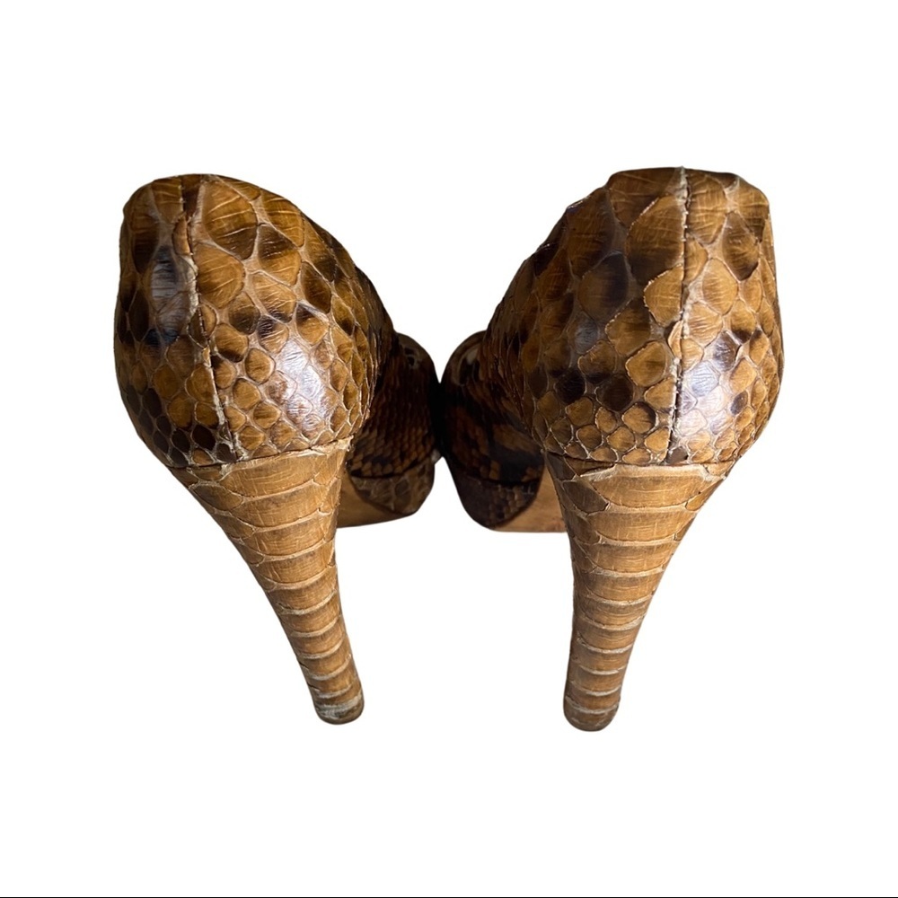 Alexandre Birman Python Peep Toe Heels - image 5